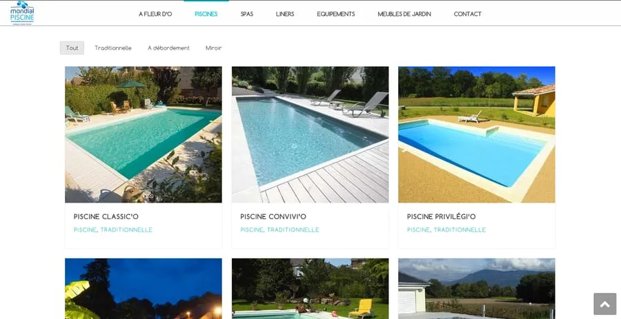 Catalogue des gammes de piscines du site Piscine À Fleur d’O